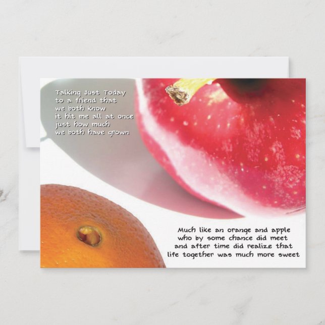 Carte orange et pomme | mini-impression (Devant)