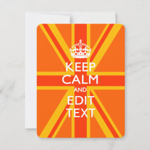 Carte Orange Gardez le calme et votre texte sur une Unio