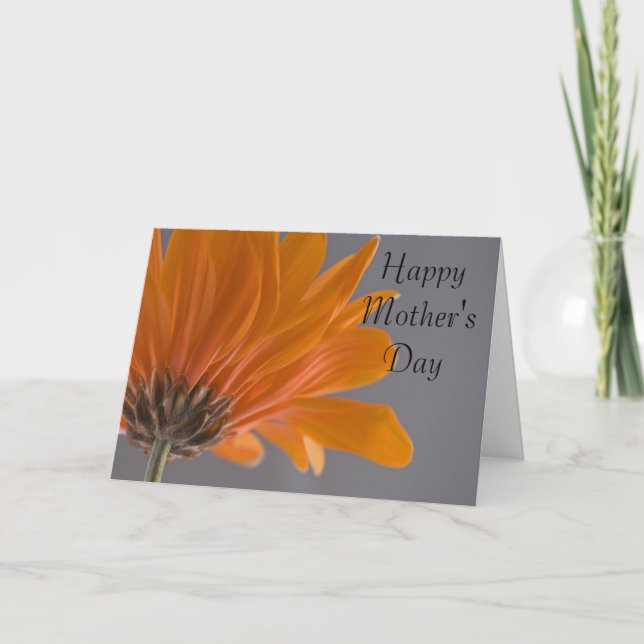 Carte Orange Gerber Daisy Flower Bonne fête des mères (Devant)