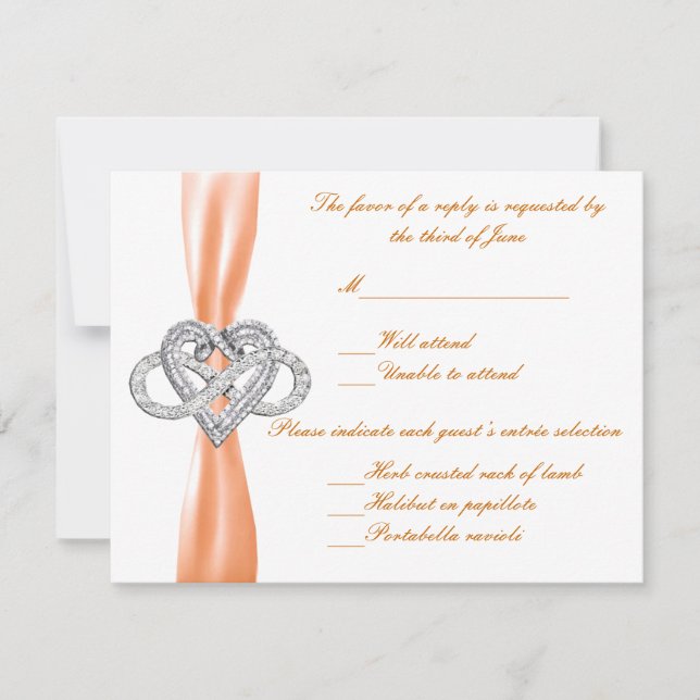 Carte Orange Infinity Heart Response Card (Devant)