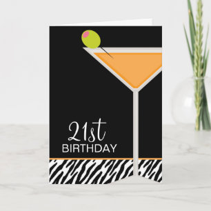 Carte Orange Martini et motif zèbre