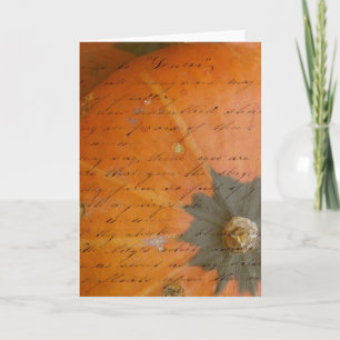 Carte Orange Pumpkin with Handwriting All Occasions 