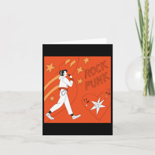 Carte Orange Punk Rock Art numérique expressif Illustrat