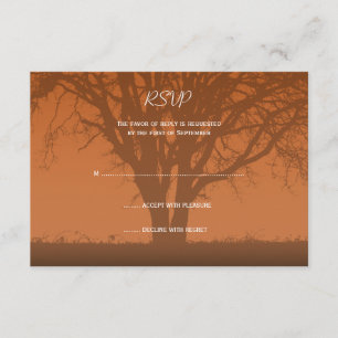 Carte orange rustique de réponse de mariage de