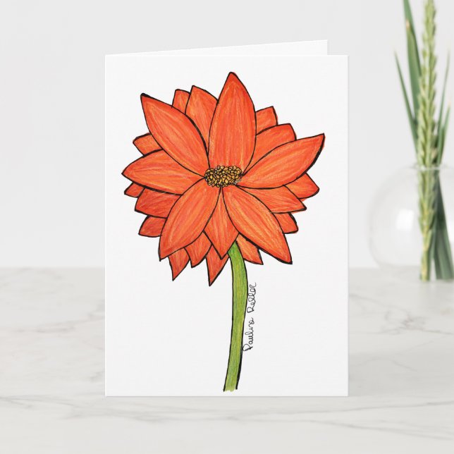 Carte Orange standing Flower (Devant)