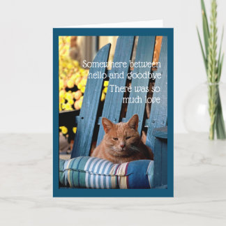 Carte Orange Tabby Cat on Blue Chair Card