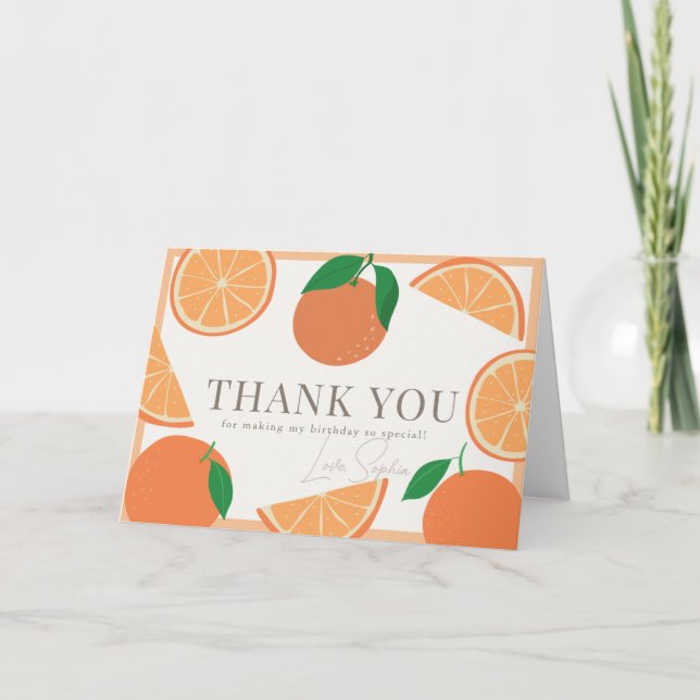 Carte Oranges et tranches d'oranges modernes Anniversair (Devant)