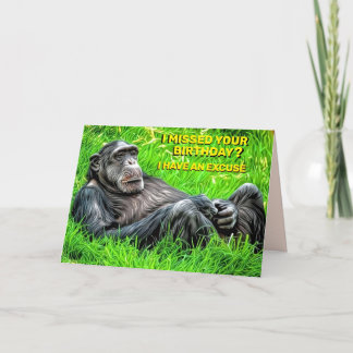 Carte Orangutan personnel drôle Missing Anniversaire & M