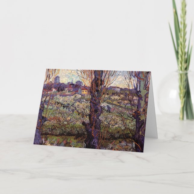 Carte Orchard à Blossom, Arles par Vincent van Gogh (Devant)