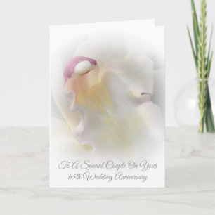 Carte Orchidée blanche 65e anniversaire Mariage personna