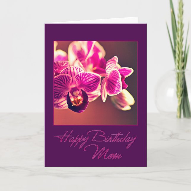 Carte Orchidée d'anniversaire pour maman (Devant)
