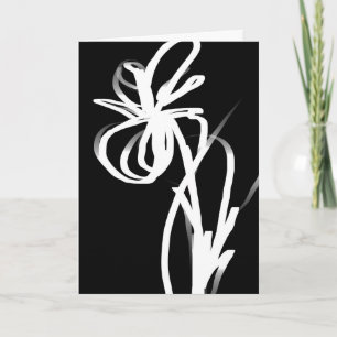 Carte Orchidée Noir : Abstrait noir et blanc