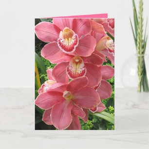 Carte orchidée rose saumon