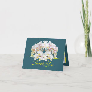 Carte Orchidées blanc jaune vert Chic Bouquet Merci