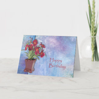 Carte Orchidées et aquarelle