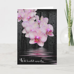Carte Orchidées rose en sympathie avec Raindrops