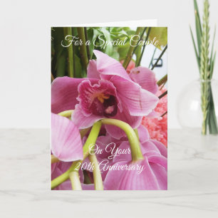 Carte Orchidées roses - 20e anniversaire Mariage personn