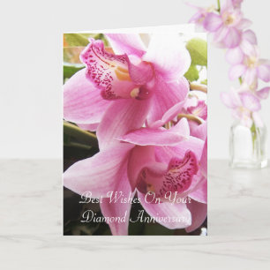 Carte Orchidées roses 60e anniversaire Mariage personnal