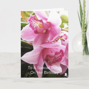 Carte Orchidées Soeur personnalisée Anniversaire