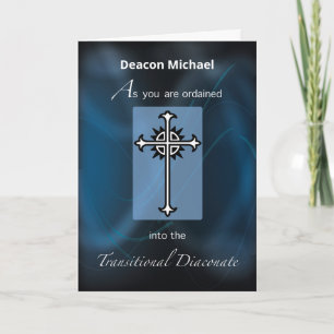 Carte Ordination de diaconat de transition T bleu de la 