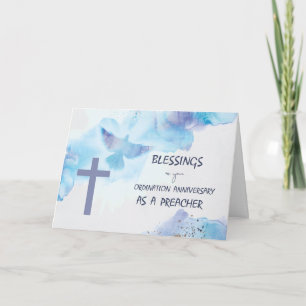 Carte Ordination du prédicateur Bénédiction Anniversaire
