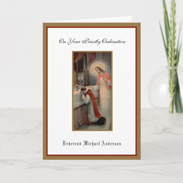 Carte Ordination du prêtre catholique Jésus religieux (Devant)