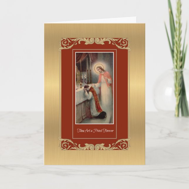 Carte Ordination du prêtre catholique Ordre du jour (Devant)