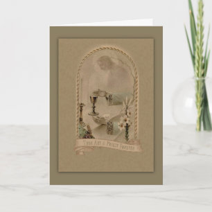 Carte Ordination du prêtre Chalice Jésus