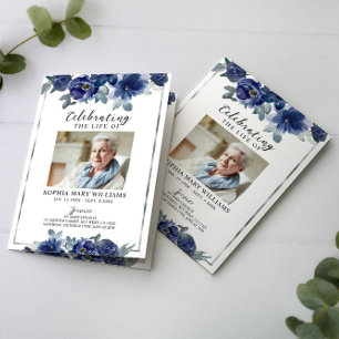 Carte Ordre des funérailles   Floral Memorial Program