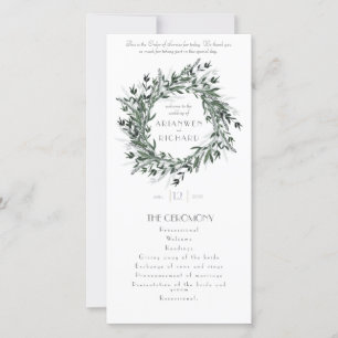 Carte Ordre du service, Vert #1, détails mariages