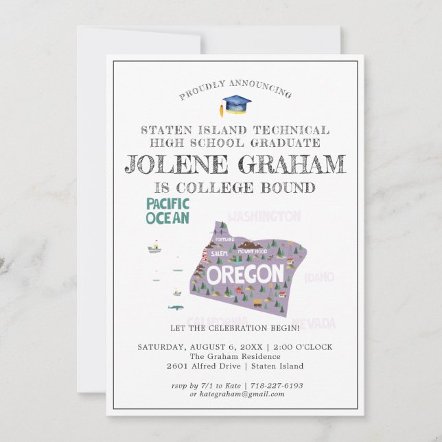 Carte Oregon | College Bound Graduation Party (Devant)