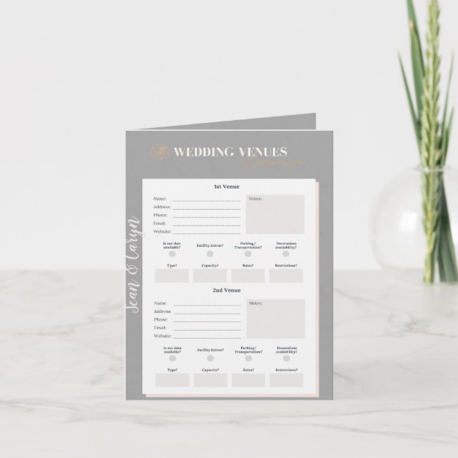 Carte Organisateur Mariage personnalisé Télécharger ou (Devant)