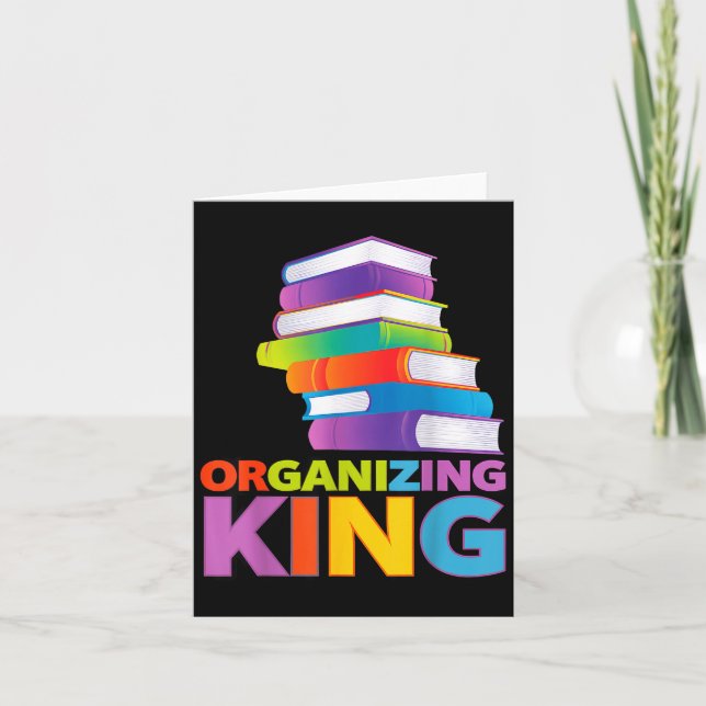 Carte Organizing King Quote Fun For Books Lovers Librari (Devant)