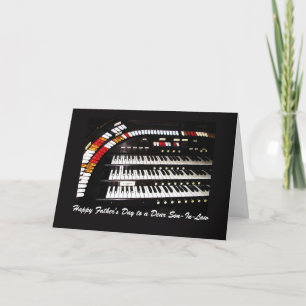 Carte Orgue antique Bonne Fête des pères à son beau-fils