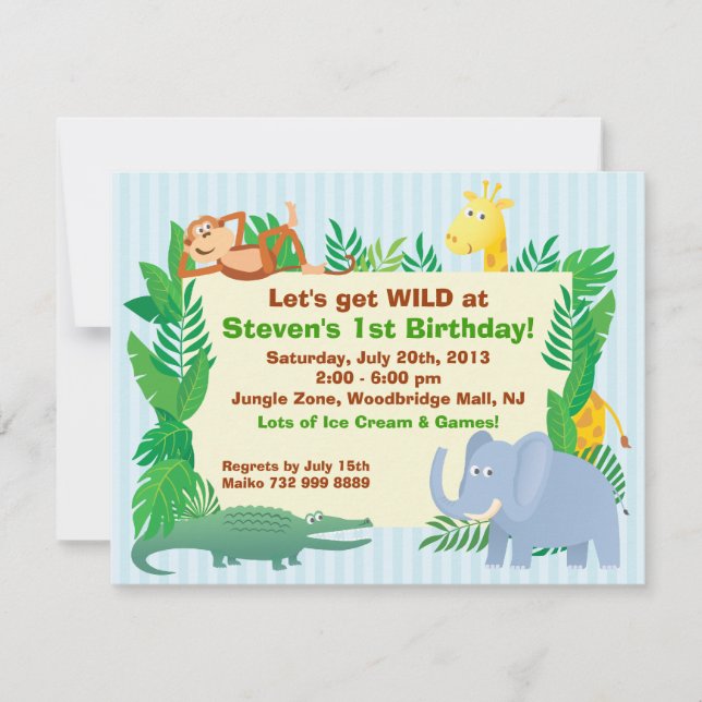 Carte orientée d'invitation d'anniversaire de (Devant)