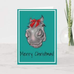 Carte Original horse art Christmas Card by pony poor art
