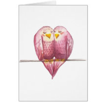 Carte originale d'aquarelle de Saint-Valentin de