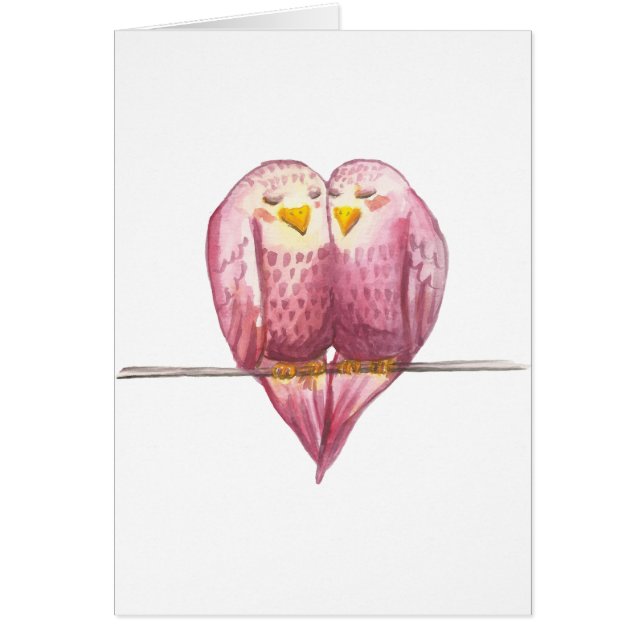 Carte originale d'aquarelle de Saint-Valentin de (Devant)