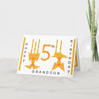 Carte originale d'art d'anniversaire pour Grandson