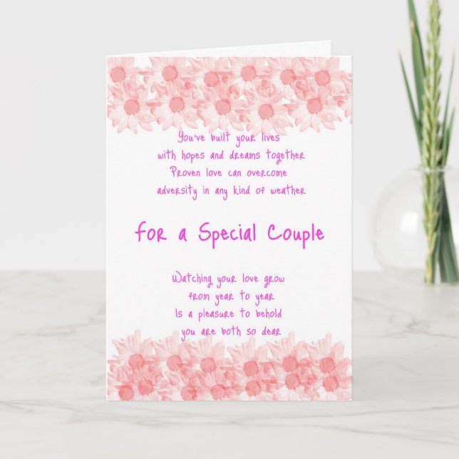 Carte originale de poésie de couples spéciaux (Devant)