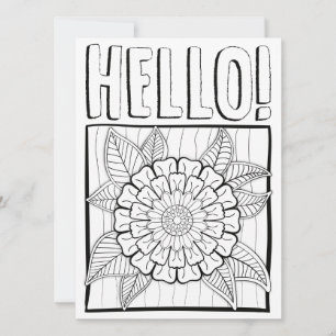 Carte OrnaMENTALs Bonjour avec Showy Bloom Couleur Votre