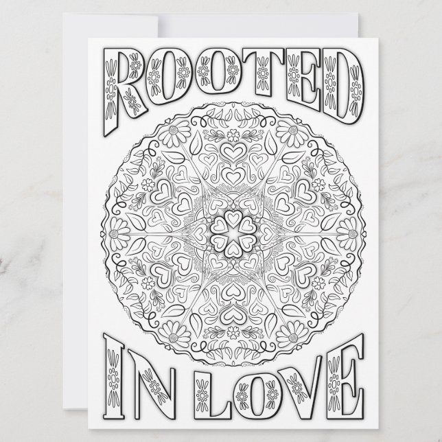 Carte OrnaMENTALs enraciné dans l'amour Mandala couleur  (Devant)