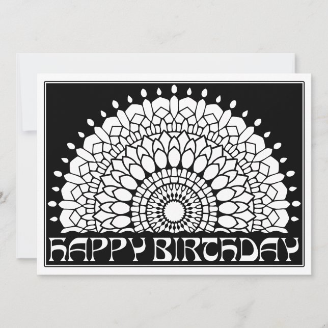 Carte OrnaMENTALs heureux Anniversaire Mandala couleur v (Devant)