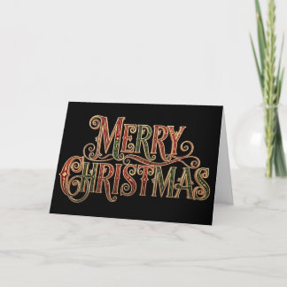 Carte Ornate Vintage Merry Christmas Calligraphy 