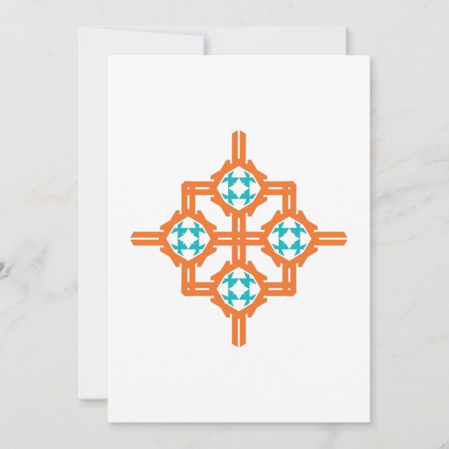 Carte Ornement bleu orange (Devant)