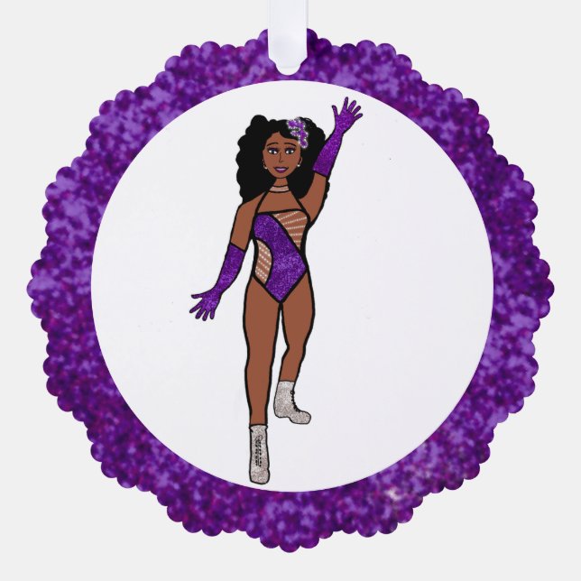 Carte Ornement Danseuse Purple & Diamonds A (Recto)