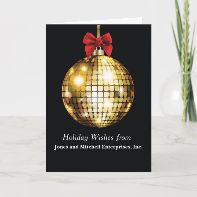 Carte Ornement d'apparence or sur Black Red Bow (Devant)