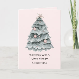 Carte Ornement d'arbre de Noël rose vif