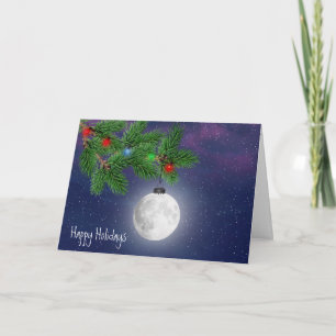 Carte Ornement de la Lune de Noël accroché à la pince à 