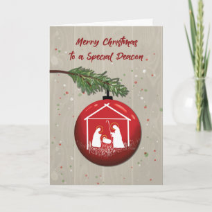 Carte Ornement de Noël de diacre avec mentor
